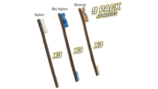 OTIS TECHNOLOGY 9-Pack All Purpose Brushes (3 Nylon/3 Blue Nylon/3 Bronz)