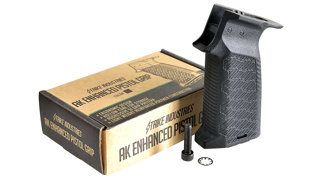 STRIKE INDUSTRIES AK Enhanced Pistol Grip. Finger bump accessory sold separated. In Black